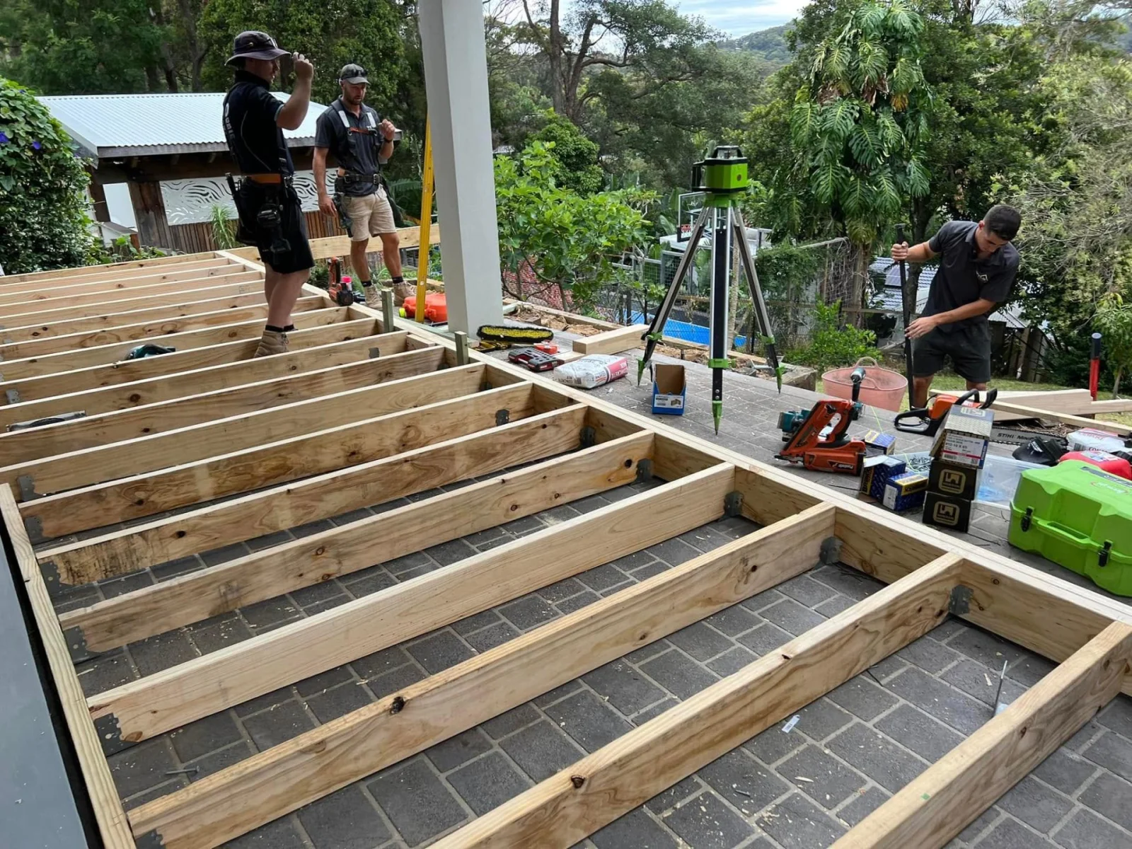 Our team on a deck build in Sydney